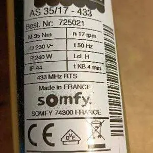 Markilux Rohrmotor Reparatur Markilux AS 35/17-433 725021 Markilux AS 35/17 725011